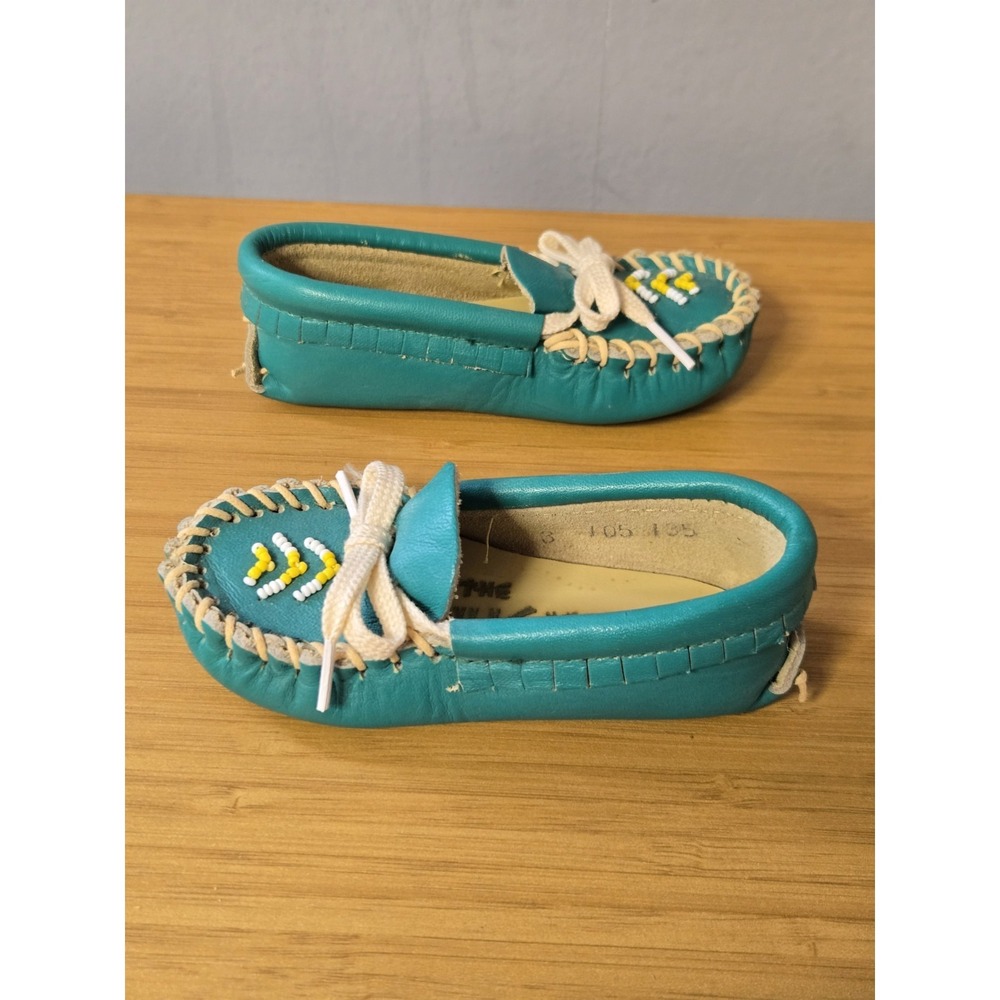 Vintage J.L. Coombs Wigwam Size 3 Toddler Moccasins With Original Box. NEW - Picture 7 of 11